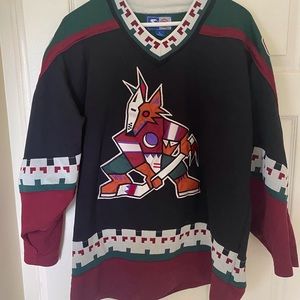 vintage phoenix coyotes hockey jersey NHL 90s retro Black